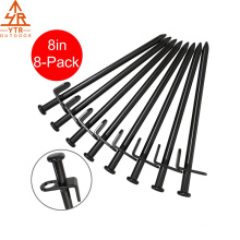 Tent Stakes Heavy Duty, 8-Inch Camping Stakes, Forged Steel Tent Pegs Unbreakable and Inflexible